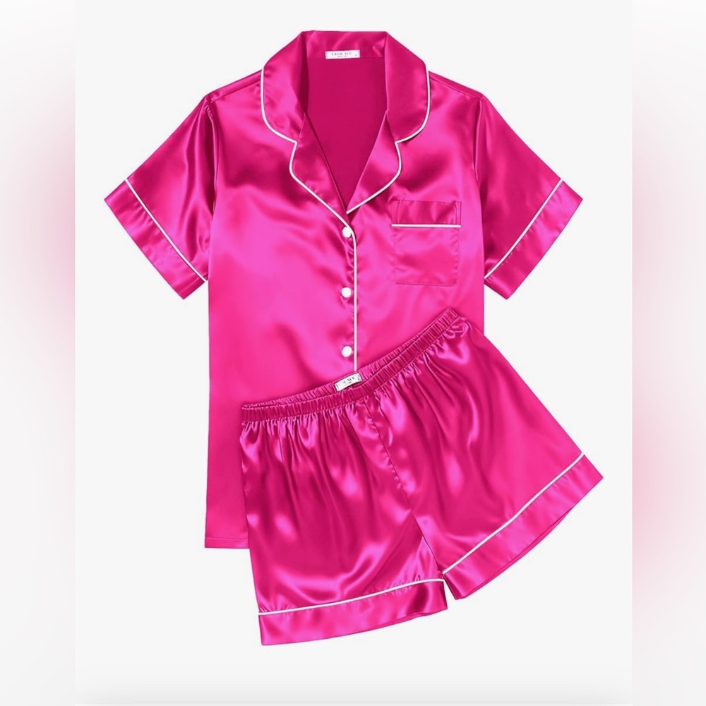 Satin Pink Pajama Set